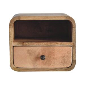 Artisan Furniture MINI NOČNÍ STOLEK kulatý, dubové provedení, 1 zásuvka, severské nohy, béžová obraz