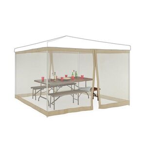 Relaxdays MOSKYTIÉRA béžová 2dílná-sada pro altán 3x3 m obraz