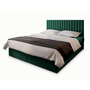 MASSENO AMERICKÁ POSTEL BRESEL 140x200 cm, s matrací a úložným prostorem, tmavě zelená obraz