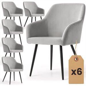 RAUMHIRSCH FURNITURE SADA 6 ČALOUNĚNÝCH ŽIDLÍ, kovové nohy šedé, černé 54, 5/83/58 obraz