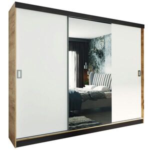 Kier Furniture POSUVNÁ ŠATNÍ SKŘÍŇ RETRO 1 200 - Dub Craft & Bílá 200x205x59cm obraz