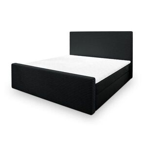 MASSENO AMERICKÁ POSTEL ALORIA 180x200 cm, s matrací a úložným prostorem, černá obraz