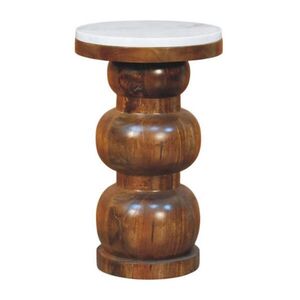 Artisan Furniture NOČNÍ stolek s povrchem v sametově mokka, 1 zásuvka, horní přihrádka, tmavě hnědý obraz