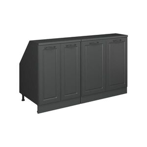 Vicco KUCHYŇSKÁ SKŘÍŇKA POD ŠIKMOU STŘECHU R-Line Antracitový venkovský dům 140 cm Sada 2 korpusů skříně hloubka 60 cm obraz