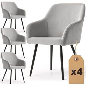 RAUMHIRSCH FURNITURE ČALOUNĚNÁ ŽIDLE, sada 4 ks, kovové nohy, šedá, černá 54, 5/83/58 obraz
