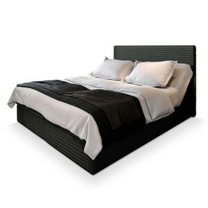 MASSENO AMERICKÁ POSTEL MILARA 180x200 cm, s matrací a úložným prostorem, černá obraz