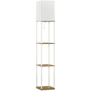 HOMCOM STOJACÍ LAMPY, stojací lampa se 3 patricemi, patice E27, bílá, bez žárovky obraz