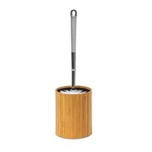 Relaxdays DRŽÁK WC KARTÁČE přírodní bambus s kartáčem 33 cm obraz