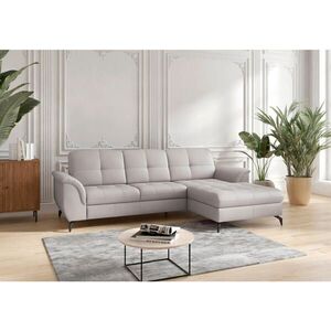 Sit & More ROHOVÁ SEDAČKA, textil, kůže, světle šedá obraz