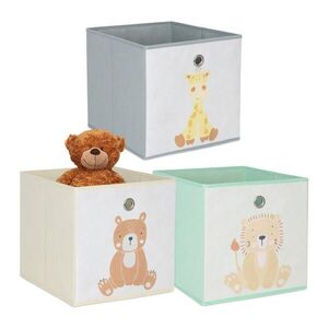 Relaxdays KRABICE Barevná 3ks-set skládací pro děti 30x30x30 cm obraz