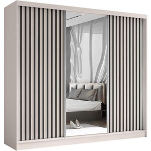 Beautysofa SKŘÍŇ s posuvnými dveřmi Helix 240/216/61 kašmír + černá obraz