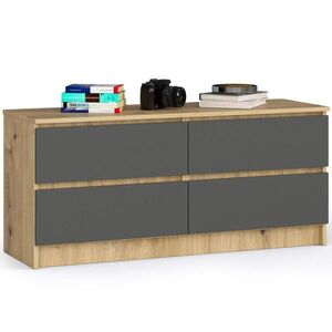 RAUMHIRSCH FURNITURE KOMODA dub Artisan, grafitově šedá 55/120/40 obraz