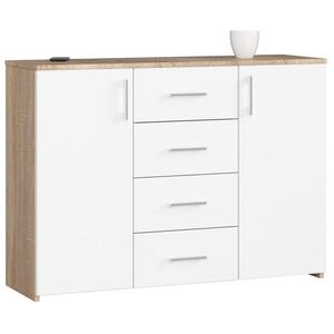 RAUMHIRSCH FURNITURE KOMODA dub Sonoma, bílá 80/110/35 obraz