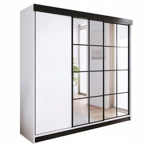 Kier Furniture POSUVNÁ ŠATNÍ SKŘÍŇ ARI 2 se zrcadlem 250 - Bílá obraz