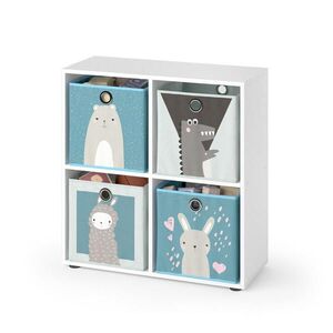 Vicco DĚTSKÁ POLIČKA Tetra Bílá 72.6 x 72 cm se 4 skládacími boxy obraz