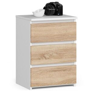RAUMHIRSCH FURNITURE KOMODA bílá, dub Sonoma 57/40/35 obraz