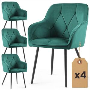 RAUMHIRSCH FURNITURE ČALOUNĚNÁ ŽIDLE, sada 4 ks, kovové nohy, zelená, černá 54, 5/82, 5/58 obraz