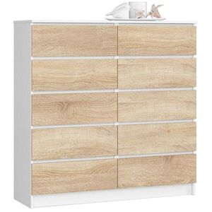 RAUMHIRSCH FURNITURE KOMODA bílá, dub Sonoma 121/120/40 obraz
