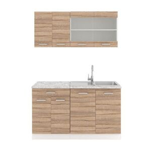 Vicco JEDNOTKOVÁ KUCHYNĚ R-Line Sonoma 140 cm s pracovní deskou obraz
