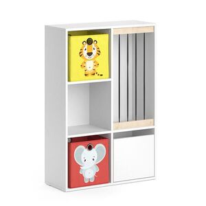 Vicco DĚTSKÁ POLIČKA Luigi Bílá 29.2 x 107.8 cm se 2 skládacími boxy opt.2 obraz