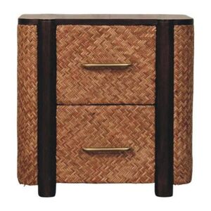 Artisan Furniture MEDIÁLNÍ KONSOLE s povrchovou úpravou Wine-Wood-Oak, 2 zásuvkami, 1 otevřenou policí, tmavě hnědá obraz