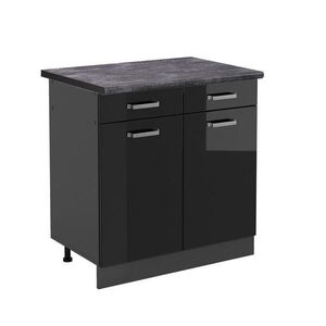 Vicco SPODNÍ SKŘÍŇKA KUCHYŇSKÉ LINKY R-Line Černý vysoký lesk 80 cm , PD Antracit obraz