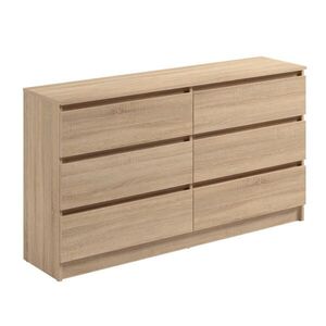 Home Collective KOMODA se 6 zásuvkami, šířka 140 cm, v barvě Sonoma obraz
