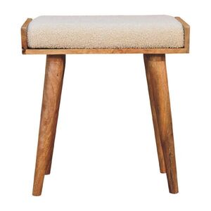 Artisan Furniture PODNOŽKA Bouclé krémová ve stylu podnosu, nordické nohy obraz