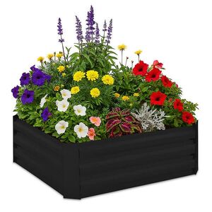 Relaxdays ZÁHON černý vyvýšený kov pozinkovaný bez dna 30 cm obraz