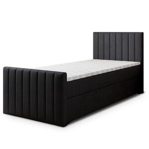 MASSENO AMERICKÁ POSTEL ARION 90x200 cm, s matrací a úložným prostorem, černá obraz