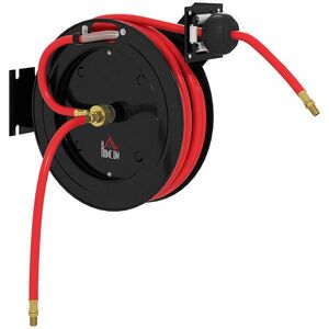HOMCOM HADICOVÝ NAVÍJECÍ VÁLEC Automatický stlačený vzduch 15 m + 1 m s 1/4" přípojkou, tlak 20 bar obraz