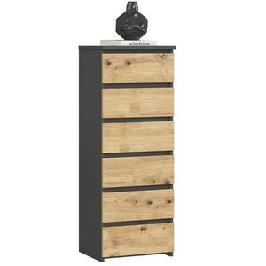 RAUMHIRSCH FURNITURE KOMODA grafitově šedá, dub Artisan 109/40/35 obraz