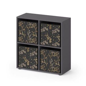 Vicco DĚLICÍ STĚNA Tetra Černá 72.6 x 72 cm se 4 skládacími boxy opt.2 obraz