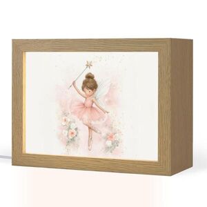 OnlyWow NOČNÍ LAMPIČKA Baletka - Víla - Květiny - Růžová 20x15 cm obraz