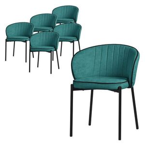 ML-DESIGN JÍDELNÍ ŽIDLE, sada 6 ks, petrolová obraz