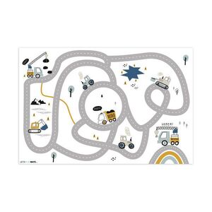 OnlyWow DĚTSKÝ KOBEREC Staveniště - Bagr - Auto - Rainbow - Design 135x90 cm obraz