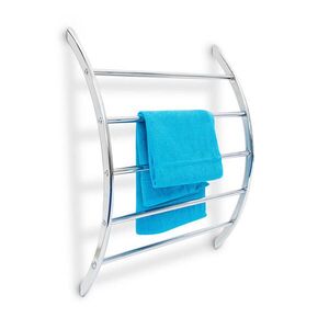 Relaxdays DRŽÁK Stříbrný chromovaná ocel na zeď 5 tyčí obraz