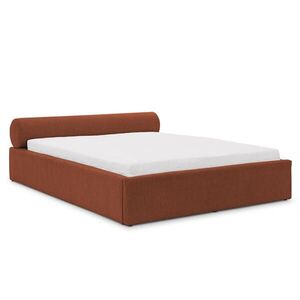 S-Style ČALOUNĚNÁ POSTEL 140/200 cm Josy v designovém vzhledu s úložným prostorem a lamelovým roštem, v terakotové chenille látce obraz