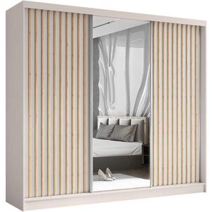 Beautysofa SKŘÍŇ s posuvnými dveřmi Helix 240/216/61 kašmír + dub Artisan obraz