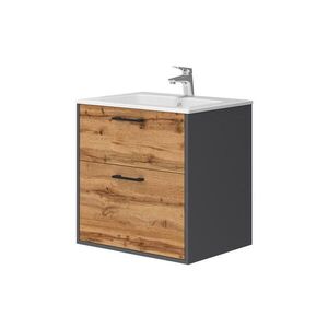 Vicco KOUPELNOVÝ NÁBYTEK Lanco, Antracit/Zlatý mocný dub, 60 x 60 cm 2dílná obraz