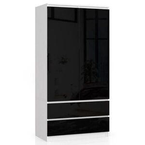 RAUMHIRSCH FURNITURE ŠATNÍK bílý, černý lesk 180/90/51 obraz