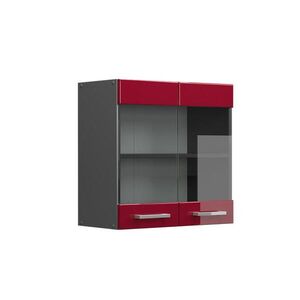Vicco SKLENĚNÁ KUCHYŇSKÁ SKŘÍŇKA R-Line Červená vysoký lesk 60 cm obraz