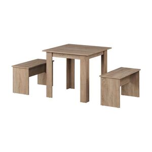 Vicco JÍDELNÍ STŮL SESTAVA Sentio Sonoma 80 x 80 cm se 2 lavicemi obraz