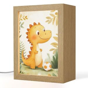 OnlyWow NOČNÍ LAMPIČKA Dino - Fotbal - Orange 15x20 cm obraz