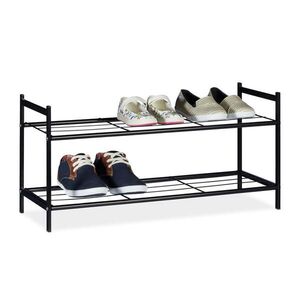 Relaxdays BOTNÍK Černá kov 2 úrovně obraz