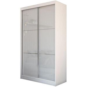 Beautysofa SKŘÍŇ s posuvnými dveřmi Viva 120/216/61 bílá s Lacobel sklem obraz