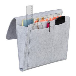 Relaxdays ORGANIZÉR světle šedá plsť 5 přihrádek 26x28x5 cm obraz