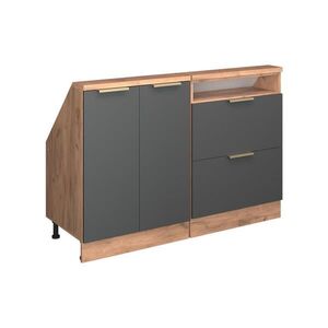 Vicco KUCHYŇSKÁ SKŘÍŇKA POD ŠIKMOU STŘECHU R-Line Antracitově zlatý 120 cm Sada 2 kusů obraz