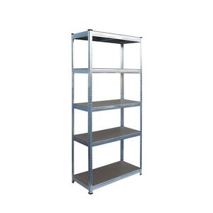 Relaxdays REGÁL Stříbrná přírodní 5 polic 180 cm obraz