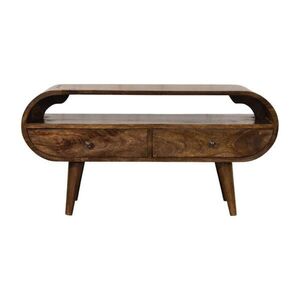 Artisan Furniture NOČNÍ STOLEK s 1 zásuvkou, 1 otevřenou policí, hnědý obraz